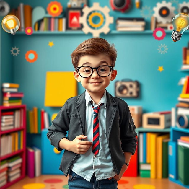 A smart young boy with a unique personality, showcasing his multiple identities