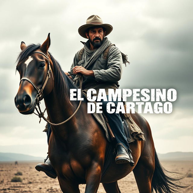 An epic movie poster for a film titled 'El Campesino de Cartago', set during the early Republic period