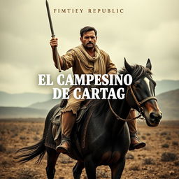 An epic movie poster for a film titled 'El Campesino de Cartago', set during the early Republic period