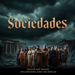 An epic movie poster for a film set in the Middle Republic of Ancient Rome, designed as promotional material for both the movie and its trailer