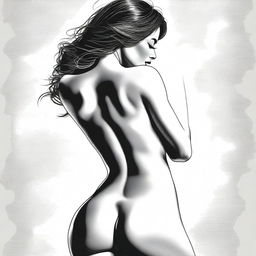 A high-quality digital art piece that artistically and tastefully captures the beauty of the female form