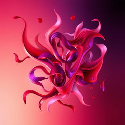 A vibrant and mesmerizing abstract representation of passion, featuring flowing shapes and dynamic colors intertwining in a dance of energy