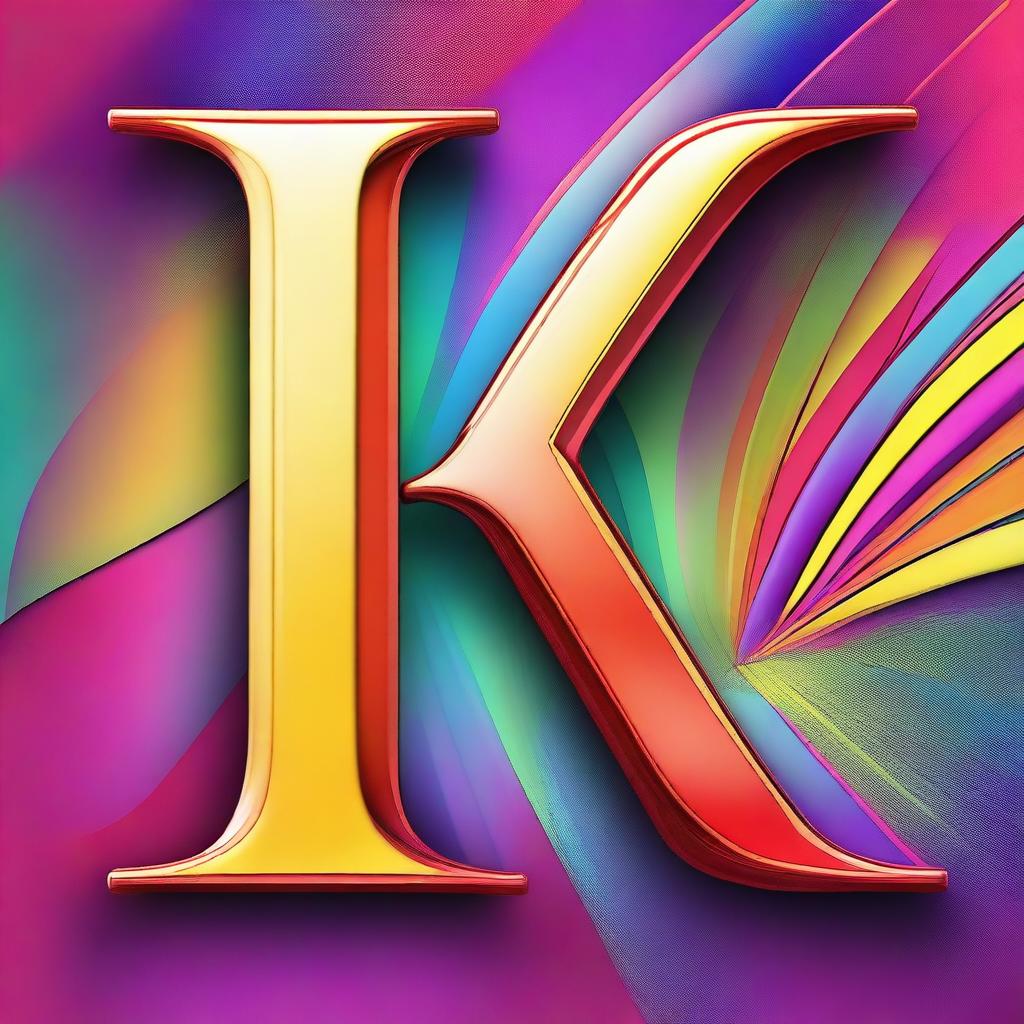 A high-quality digital art image that features a stylized, elegant letter 'K'