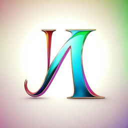 A high-quality digital art image that features a stylized, elegant letter 'K'