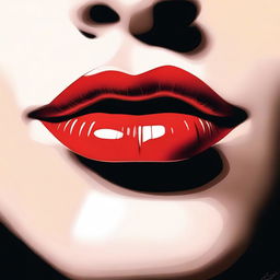 A high-quality digital art image that tastefully captures the allure of a woman's lips