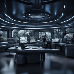 futuristic SWAT commander's office based on https://files.dreamhome.software/files/static/36604