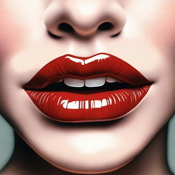 A high-quality digital art image that tastefully captures the allure of a woman's lips