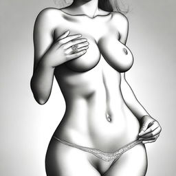 A high-quality digital art piece that tastefully portrays the female form