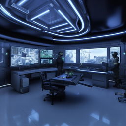 futuristic SWAT commander's office based on https://files.dreamhome.software/files/static/36604