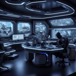 futuristic SWAT commander's office based on https://files.dreamhome.software/files/static/36604