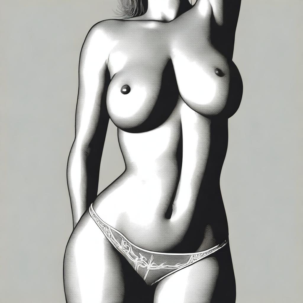 A high-quality digital art image that tastefully portrays the female form