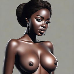 A high-quality digital art image that tastefully portrays the female form