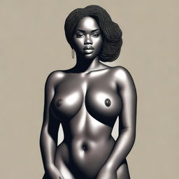 A high-quality digital art image that tastefully portrays the female form