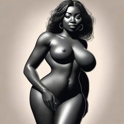 A high-quality digital art image that tastefully portrays the female form