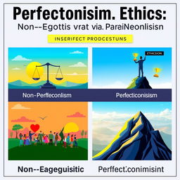 A digital poster illustrating the concepts of non-egoistic perfectionism and egoistic perfectionism
