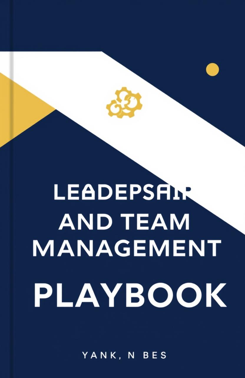 Aesthetic, eye-catching, minimal modern book cover for a book titled 'Leadership and Team Management Playbook'