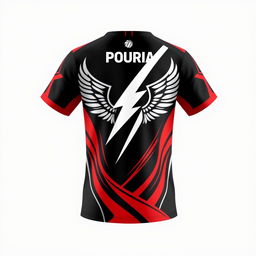 A modern and striking volleyball sports outfit featuring a t-shirt and shorts