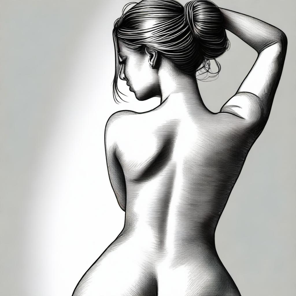 A high-quality digital art image that tastefully portrays the female form