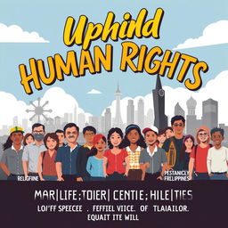 A powerful and inspirational poster about Human Rights as outlined in the 1987 Constitution of the Philippines