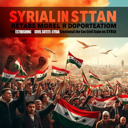 A powerful visual representation of the Syrian revolution focusing on the National Initiative for Establishing a Civil State in Syria