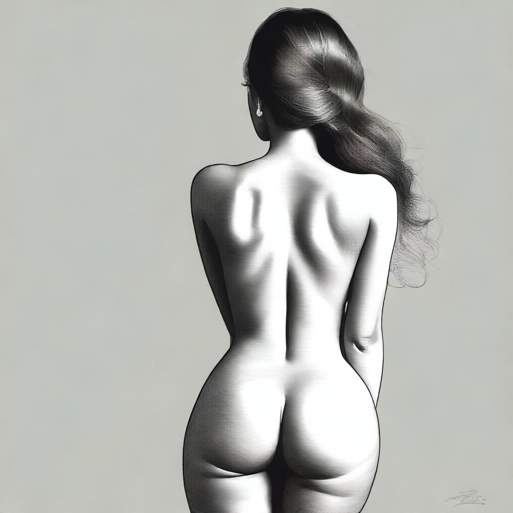 A high-quality digital art image that tastefully portrays the female form