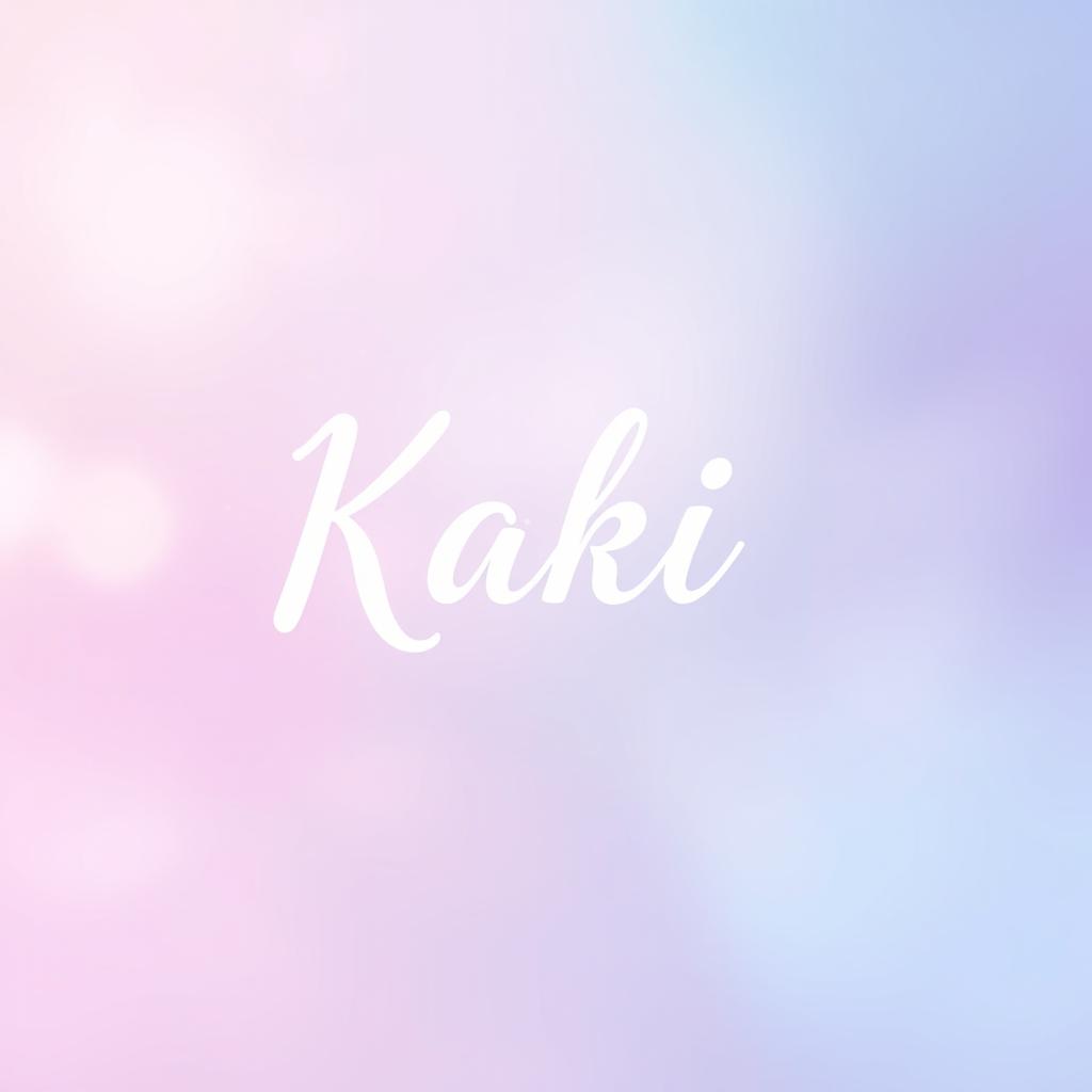 A vibrant and eye-catching profile picture featuring the name 'Kaki' in elegant, cursive handwriting