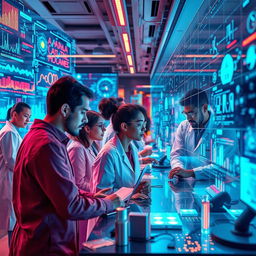 Create an abstract representation of advanced AI-enhanced research methodologies