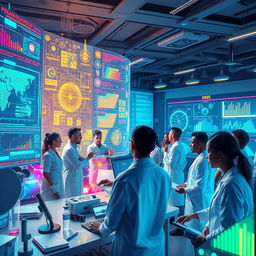 Create an abstract representation of advanced AI-enhanced research methodologies