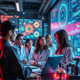 Create an abstract representation of advanced AI-enhanced research methodologies