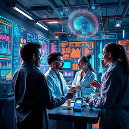 Create an abstract representation of advanced AI-enhanced research methodologies