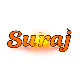 A creative and vibrant representation of the name "Suraj" displayed in an artistic font