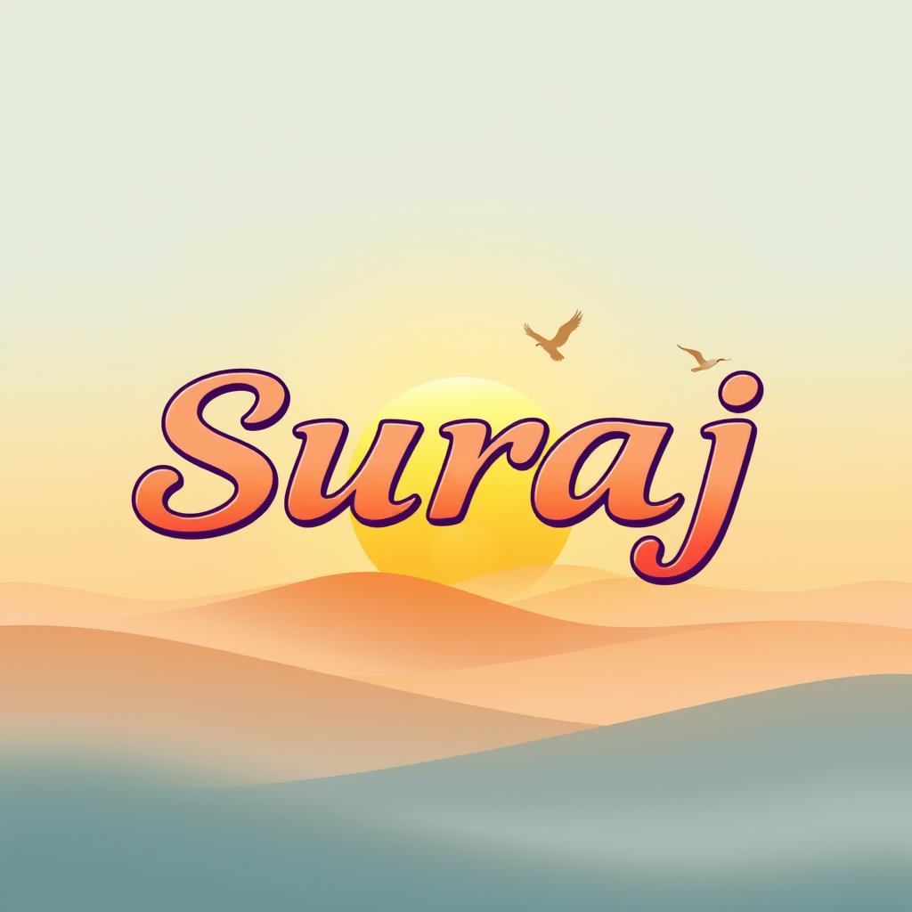 A creative and vibrant representation of the name "Suraj" displayed in an artistic font