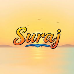 A creative and vibrant representation of the name "Suraj" displayed in an artistic font