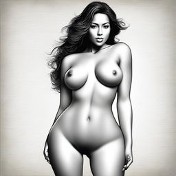 A high-quality digital art image that tastefully portrays the female form