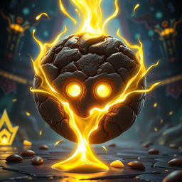A visually striking dark chocolate cookie, centered in the frame, expertly crafted to appear rich and textured, resembling a character in a MOBA game