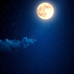 A stunning digital art piece featuring a vibrant starry night sky, dotted with thousands of twinkling stars against a deep blue and black background