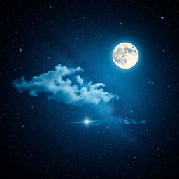 A stunning digital art piece featuring a vibrant starry night sky, dotted with thousands of twinkling stars against a deep blue and black background