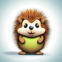 A high-quality digital art image of a blind brown hedgehog