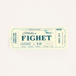 An illustration of a vintage flight ticket, depicting a classic airline design from the mid-20th century