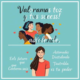 Un afiche inspirador y hermoso que celebra la valoración de los adolescentes