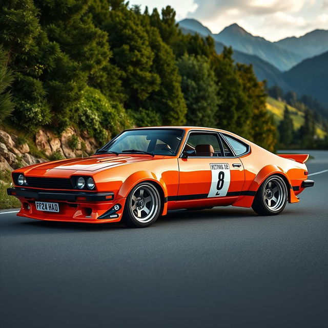 A stunning, detailed image of an Opel Manta B2 400, featuring a sleek and sporty design with a powerful stance