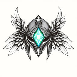 A hand-drawn style illustration of a helmet designed for the game League of Legends