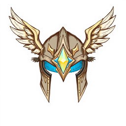 A hand-drawn style illustration of a helmet designed for the game League of Legends