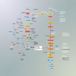 An intricate diagram illustrating the NF-kB pathway specifically in rheumatoid arthritis