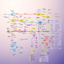 An intricate diagram illustrating the NF-kB pathway specifically in rheumatoid arthritis