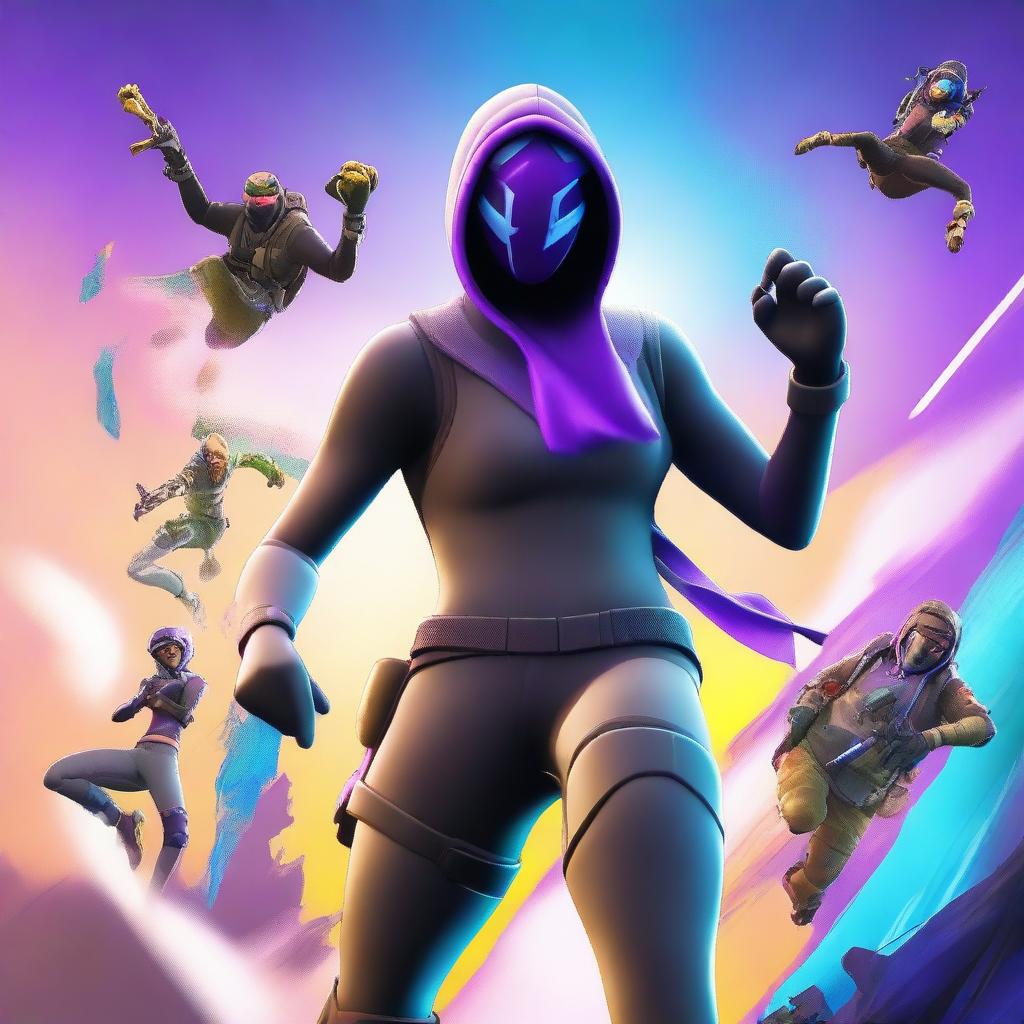 A vibrant, high-quality digital art piece showcasing a Fortnite character poised in action, with the word 'Ranked' emblazoned boldly