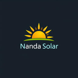 A sleek and modern logo design for a solar energy company named 'Nanda Solar'