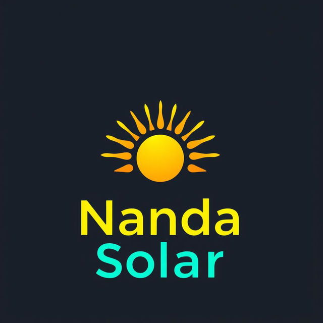 A sleek and modern logo design for a solar energy company named 'Nanda Solar'