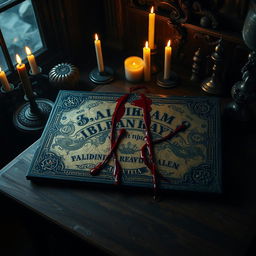 A mystical ouija board placed in the corner of an old, dimly lit room