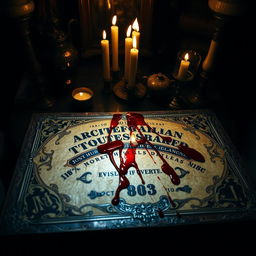 A mystical ouija board placed in the corner of an old, dimly lit room